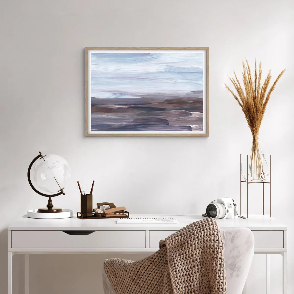 Poster în ramă de stejar deschis - Elemente: apă - 70x50 cm