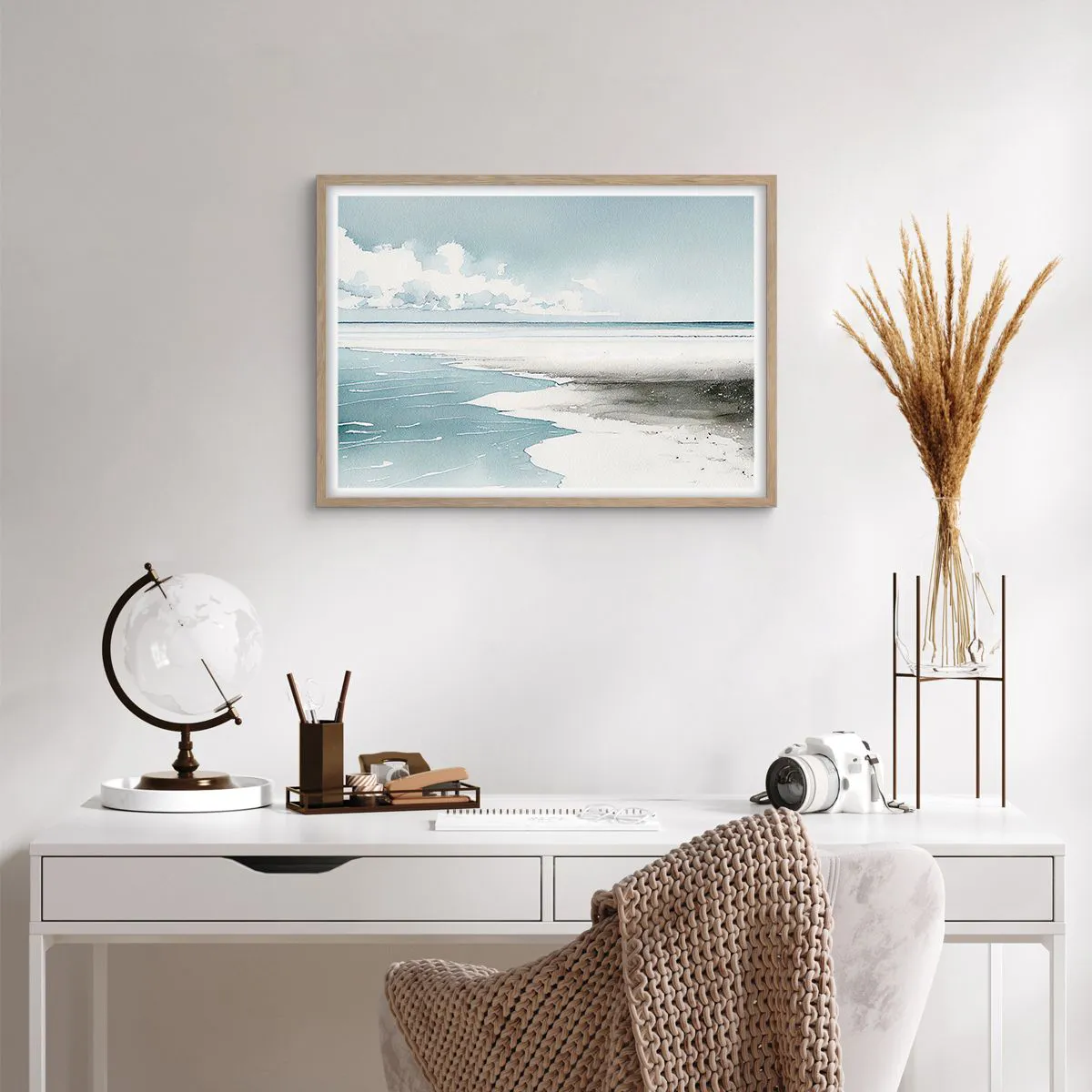 Poster in cornice rovere chiaro - Marea dolce - 70x50 cm