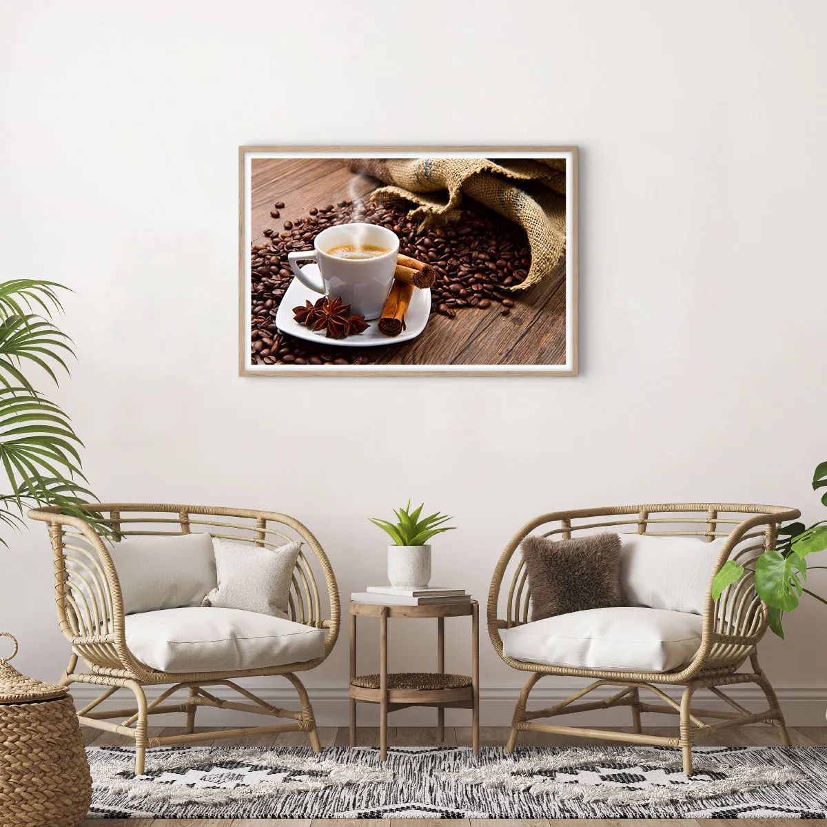 Poster in light oak frame - Spicy Flavour and Aroma - 91x61 cm
