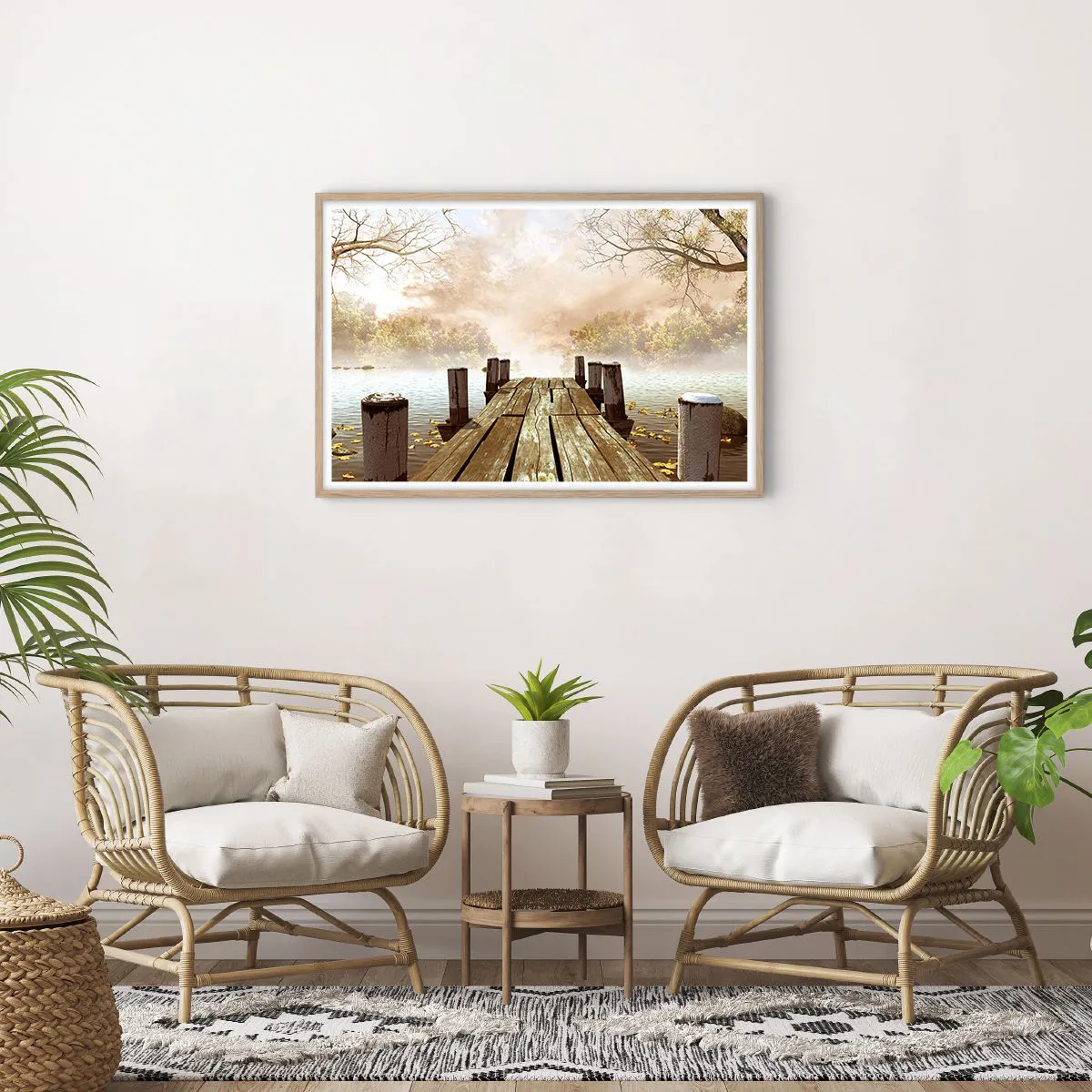 Een poster in een licht eiken lijst - Het milde verdriet van de herfst - 91x61 cm