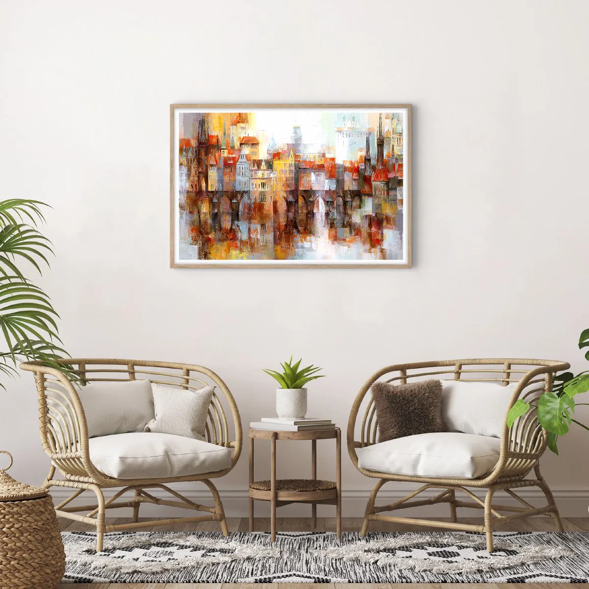 Poster în ramă de stejar deschis - Frumos și sub pod - 91x61 cm