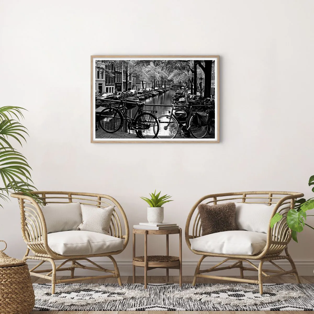 Plakat i ramme af lyst egetræ - En meget hollandsk udsigt - 91x61 cm