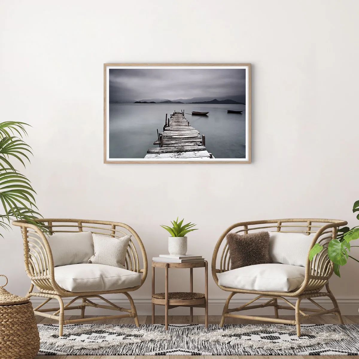 Affiche dans un chêne clair - Poster - Tu peux partir demain - 91x61 cm