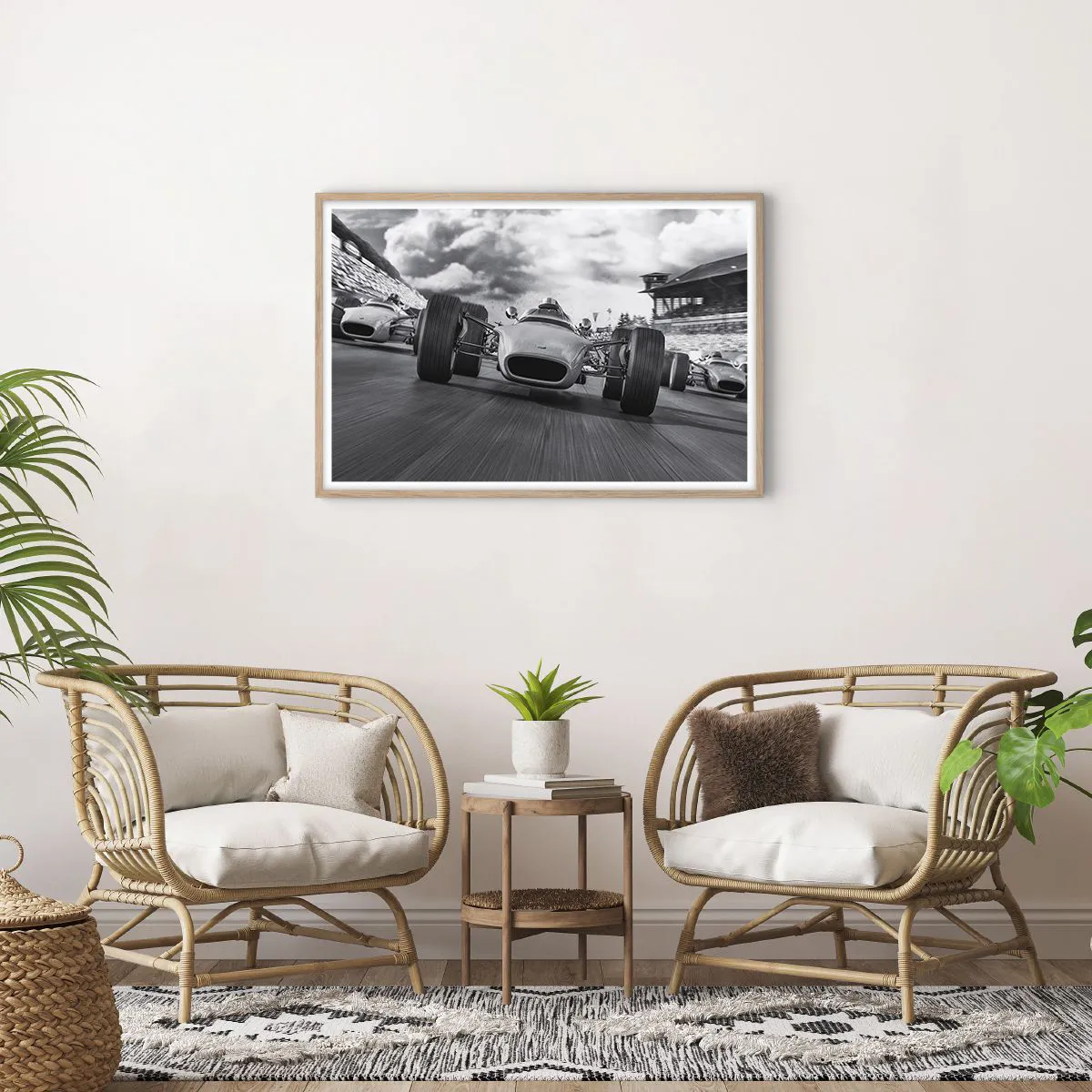 Plakat i ramme af lyst egetræ - Der er kraft! - 91x61 cm