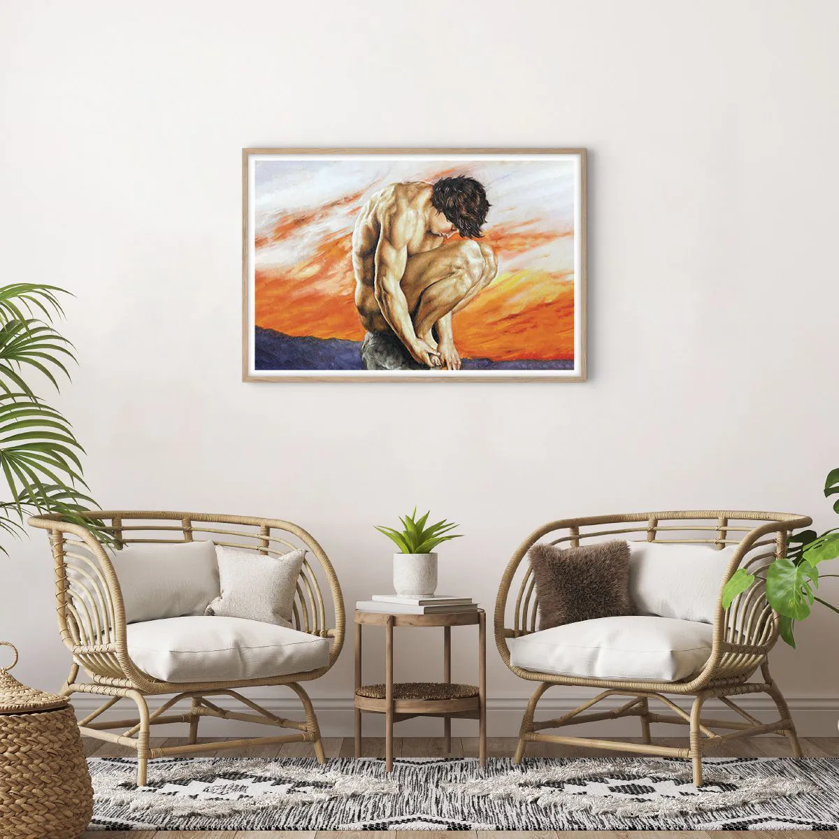 Affisch i ram av ljusek - Försänkt i sig själv - 91x61 cm