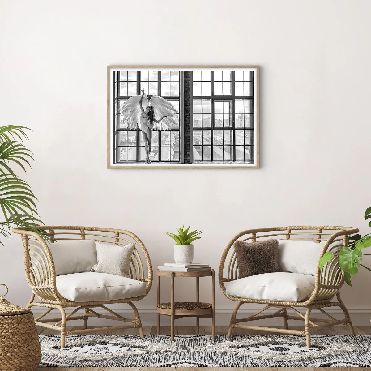 Pôster com moldura de carvalho claro - Cidade dos Anjos? - 91x61 cm