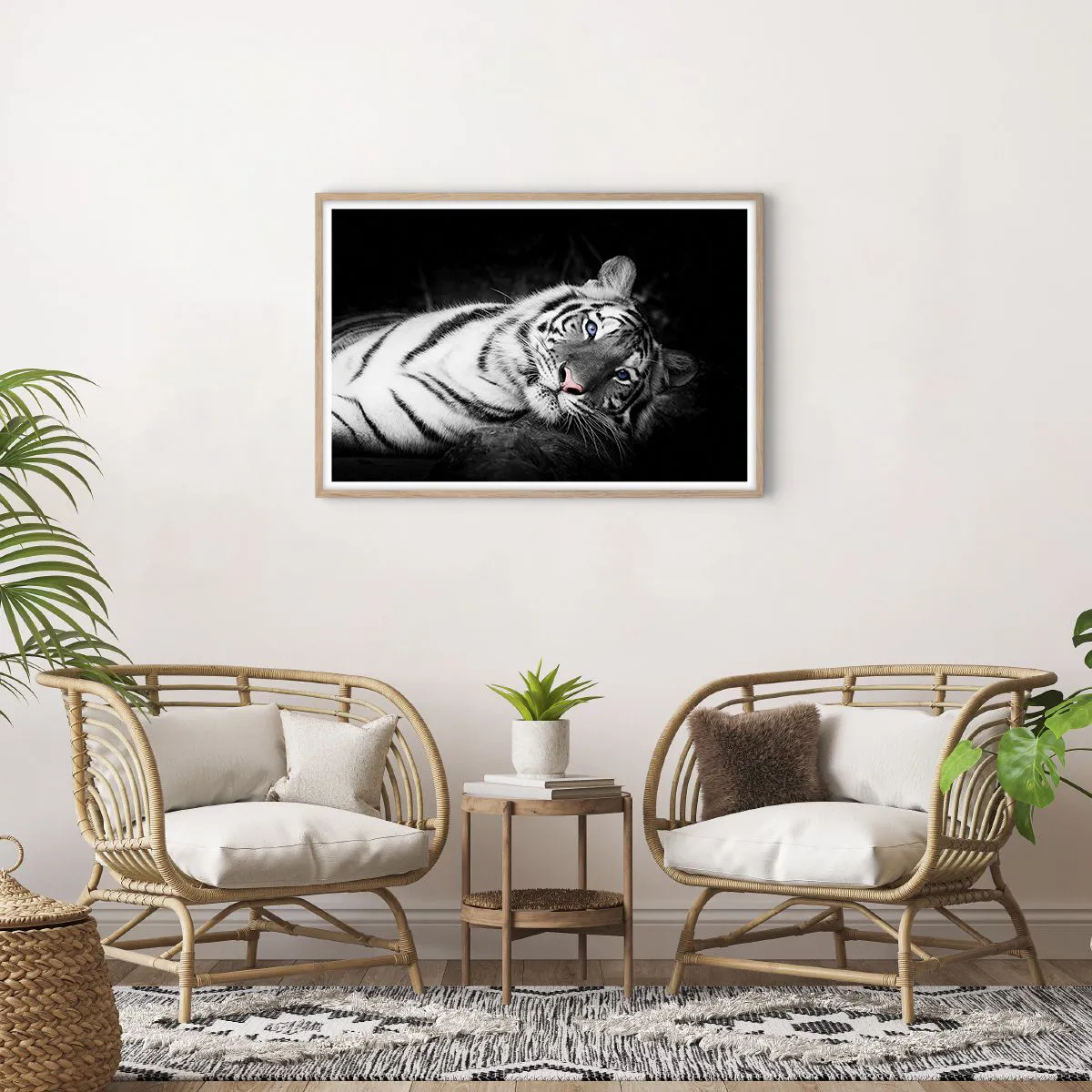 Een poster in een licht eiken lijst - Wildheid en vrede - 91x61 cm