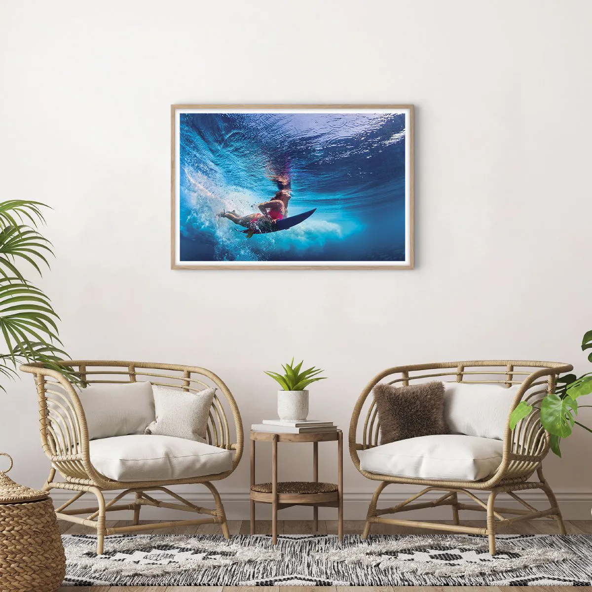 Poszter világos tölgy keretben - Az öröm mélysége - 91x61 cm