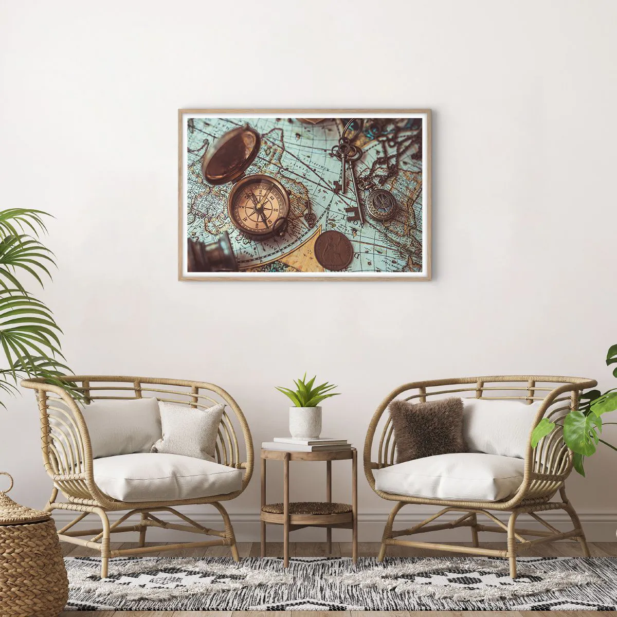 Póster en marco roble claro - Para el aventurero - 91x61 cm