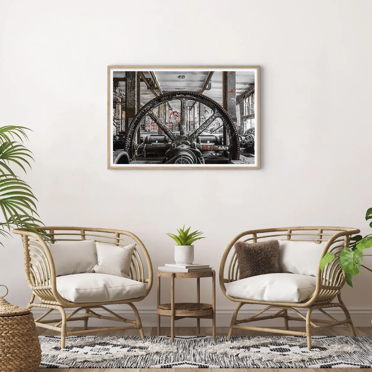 Poster în ramă de stejar deschis - Viața secretă a unei fabrici - 91x61 cm