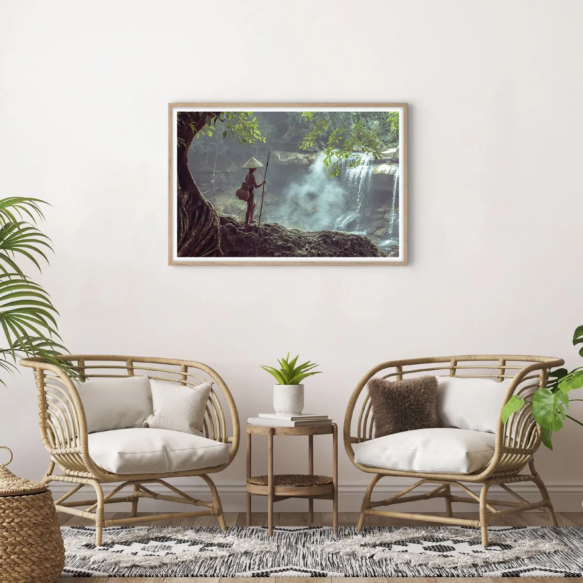 Poszter világos tölgy keretben - Barátságban a természettel - 91x61 cm