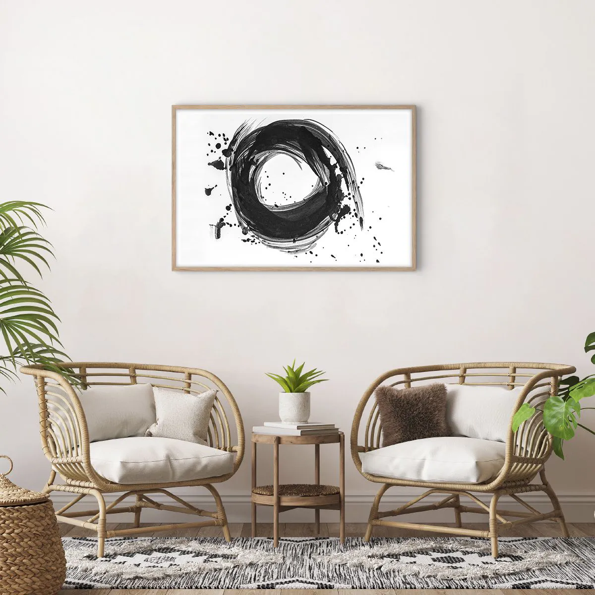 Poster în ramă de stejar deschis - Vortexul creației - 91x61 cm