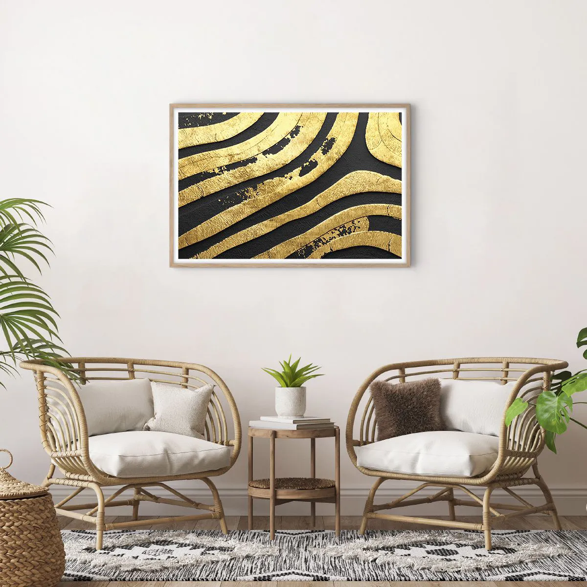 Plagát v ráme zo svetlého duba - Všetko plynie - 91x61 cm