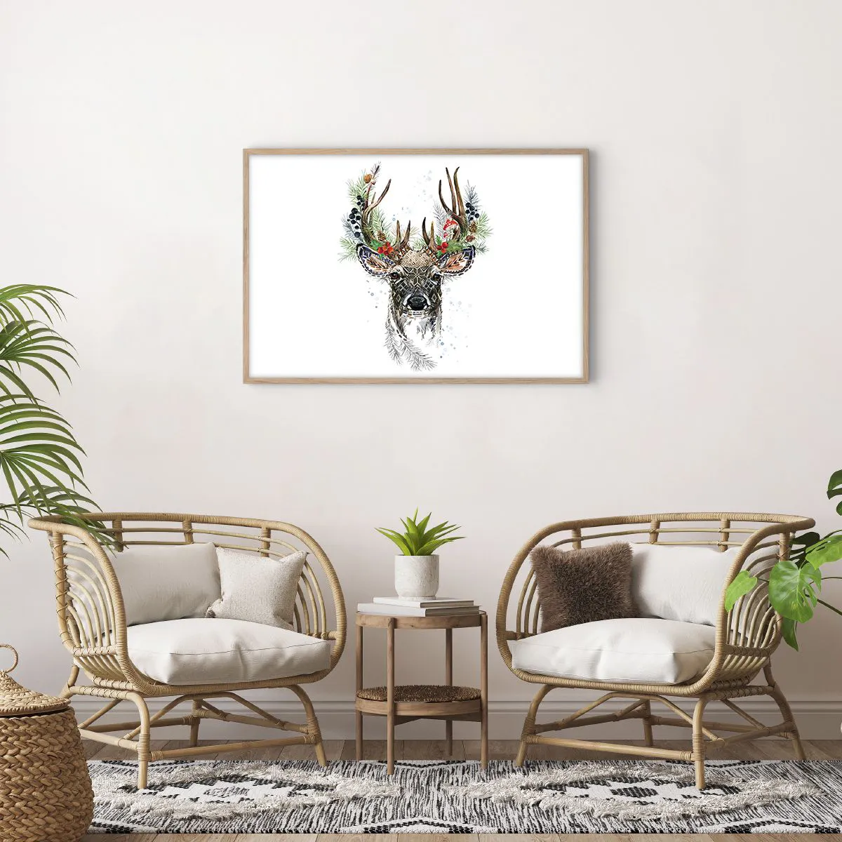 Poster in light oak frame - In Christmas Attire - 91x61 cm