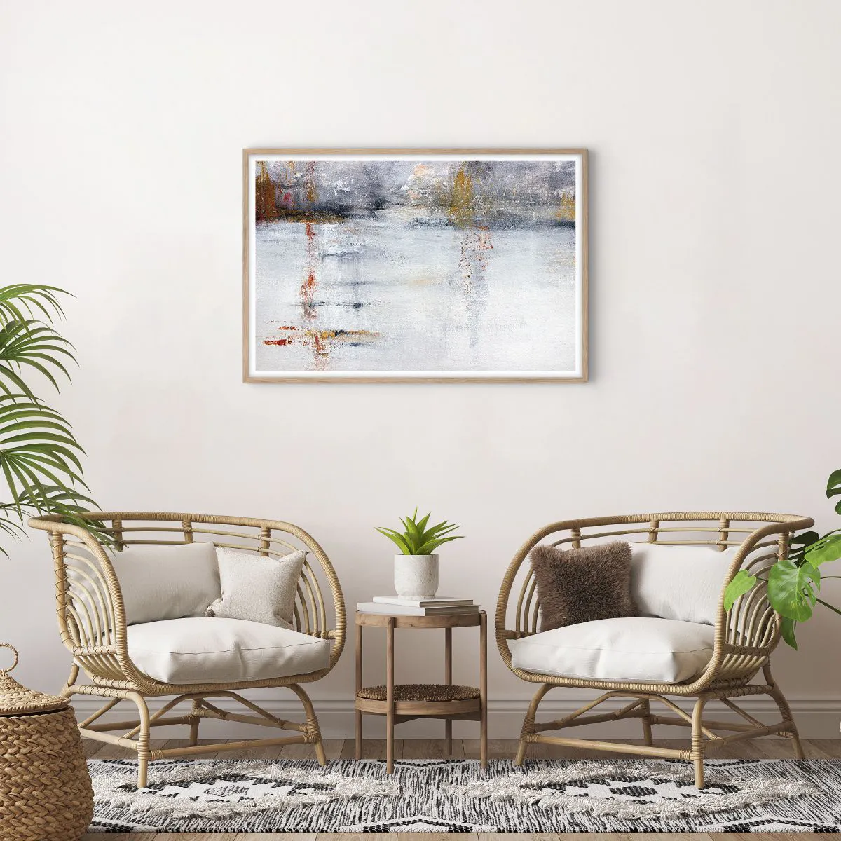 Plagát v ráme zo svetlého duba - Za závojom vzduchu - 91x61 cm