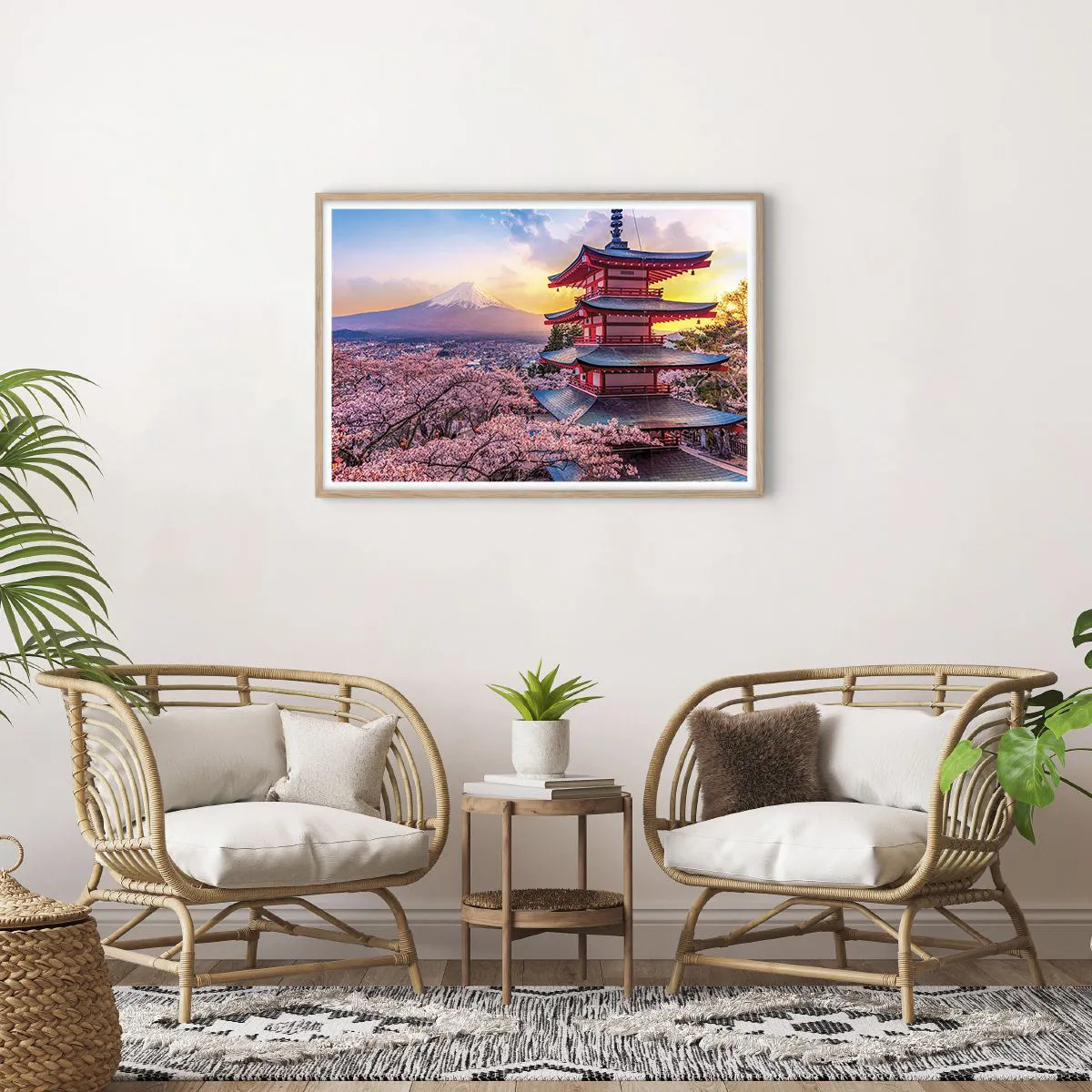 Plagát v ráme zo svetlého duba - Podstata japonského ducha - 91x61 cm