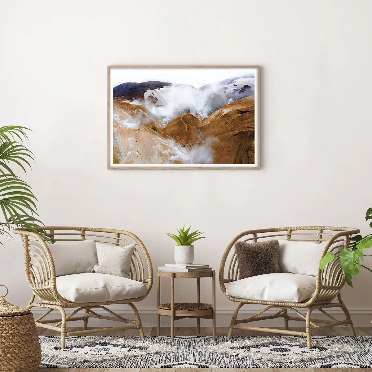 Affiche dans un chêne clair - Poster - Le charme brut de l'Islande - 91x61 cm