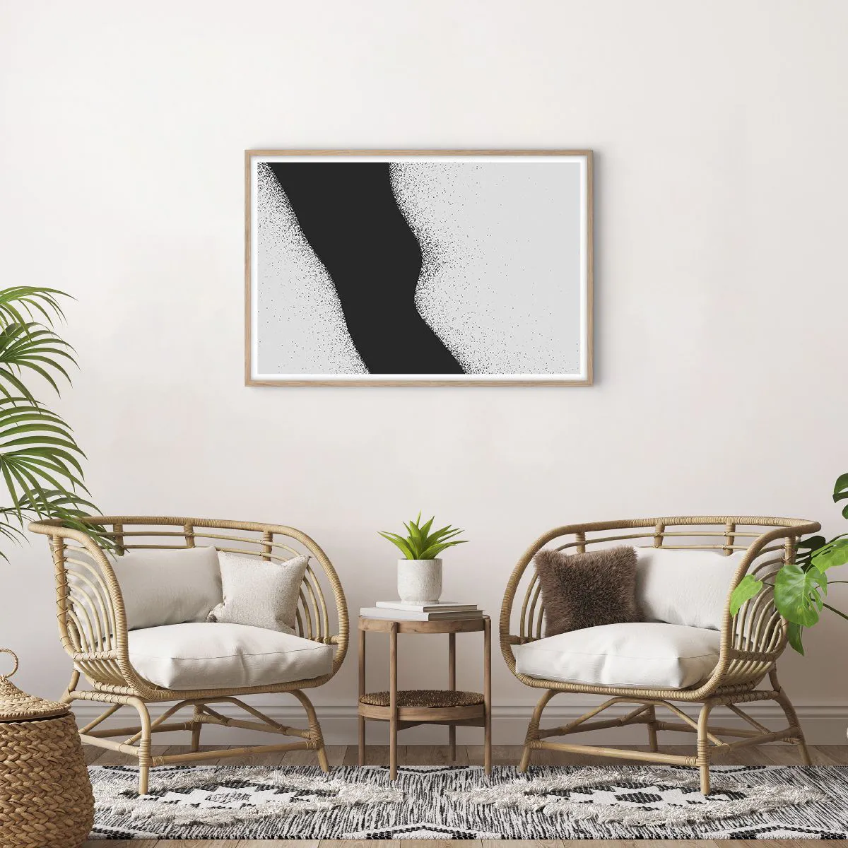 Poster in cornice rovere chiaro - Equilibrio fluido - 91x61 cm