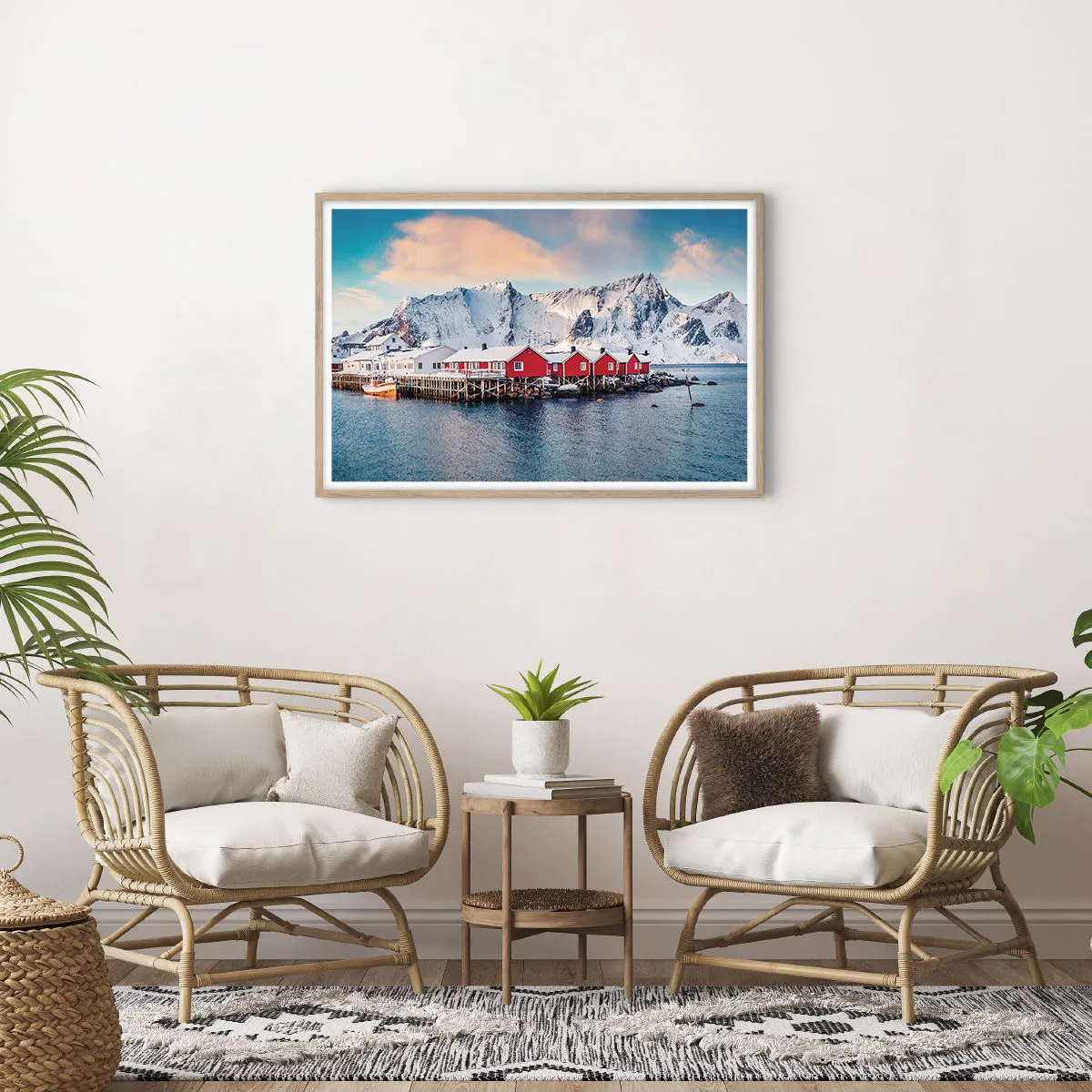 Plakat i ramme af lyst egetræ - Nordlig tilbagetrækning - 91x61 cm