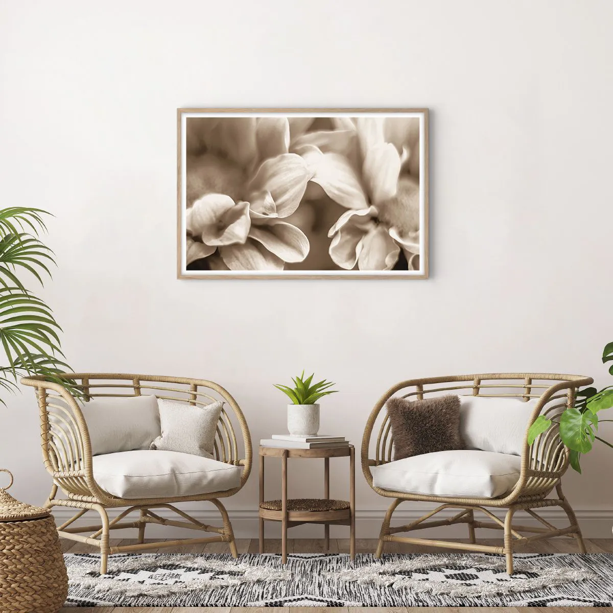 Poster în ramă de stejar deschis - Blânde ca un zâmbet - 91x61 cm