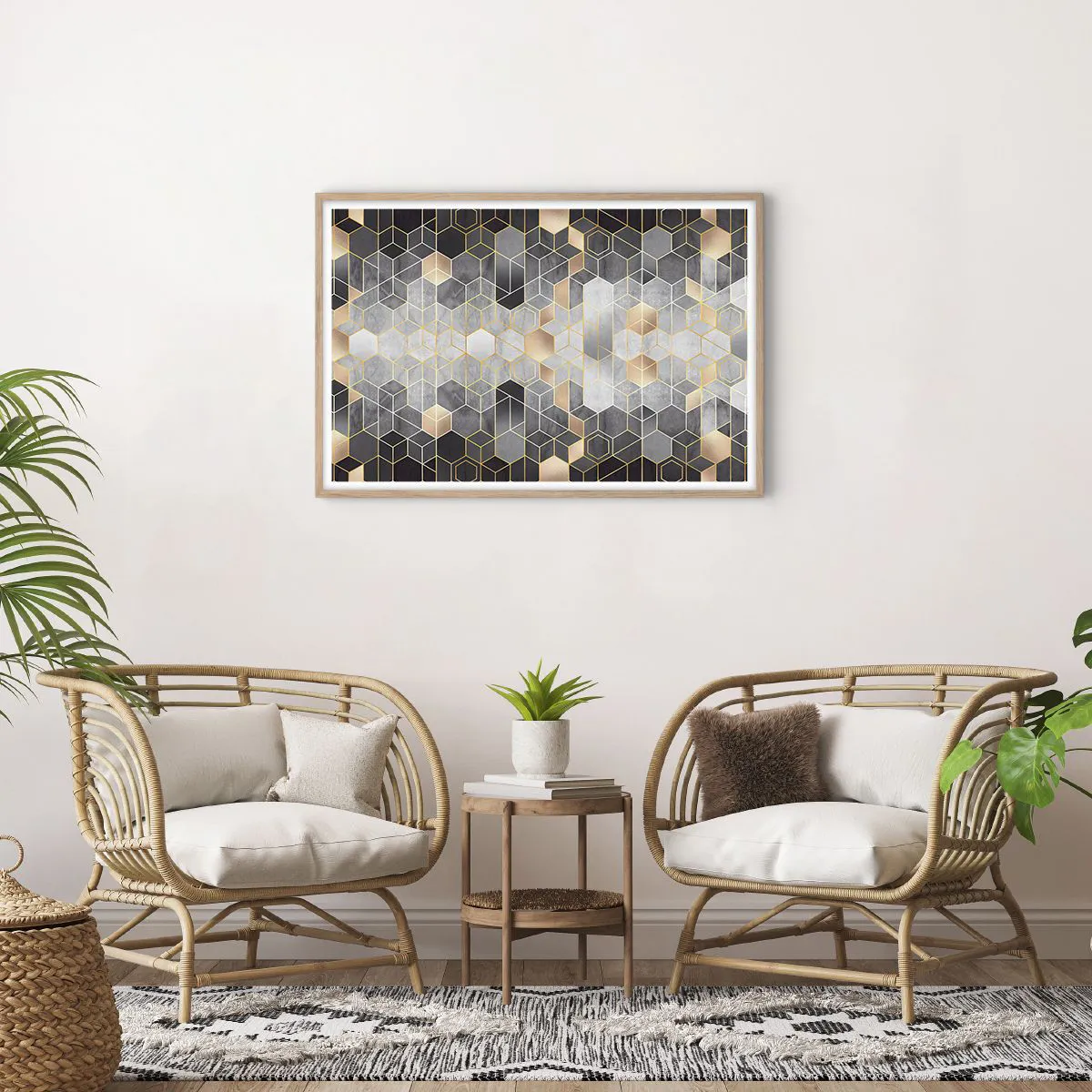 Poster in light oak frame - Diamond Composition - 91x61 cm