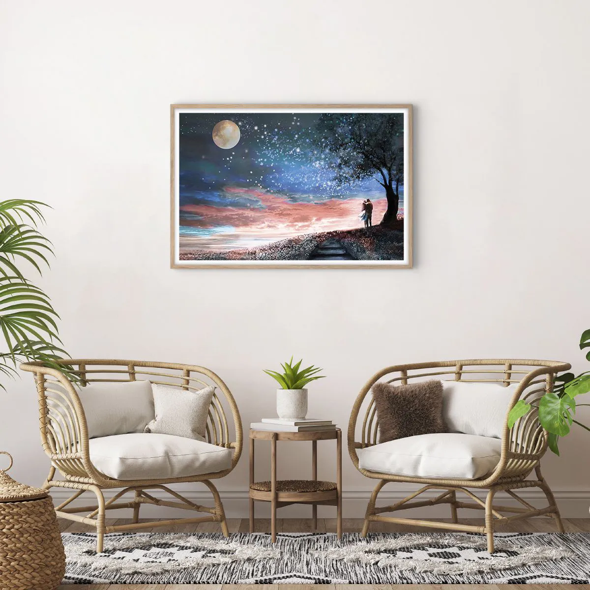 Plakat i ramme af lyst egetræ - En stjernepræstation - 91x61 cm