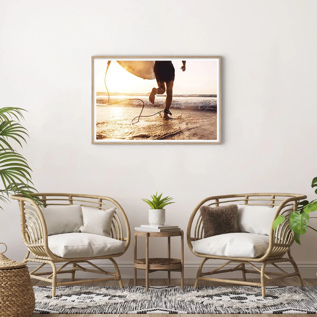 Poszter világos tölgy keretben - A hullám felé - 91x61 cm