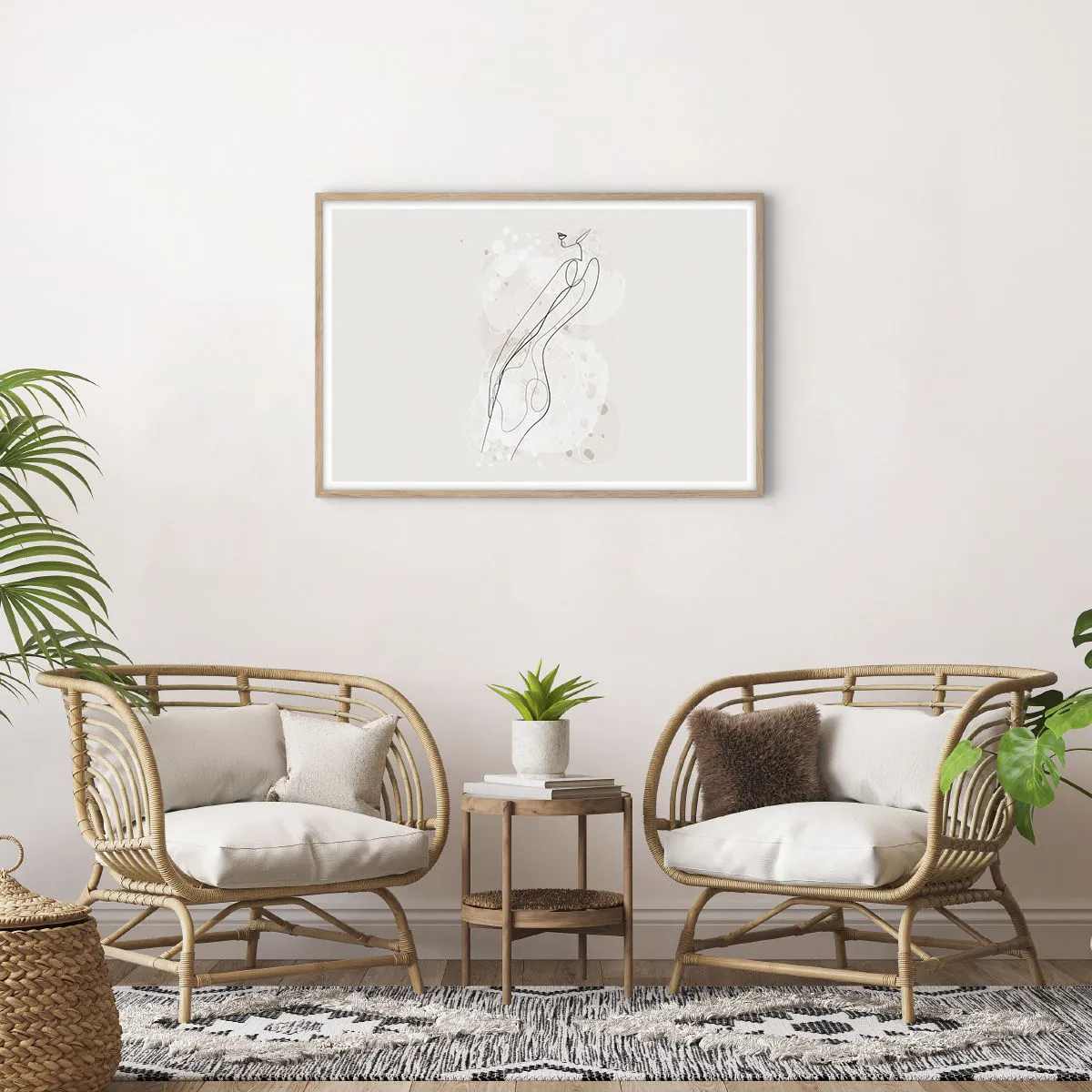 Affiche dans un chêne clair - Poster - Trompe l'oeil - 91x61 cm