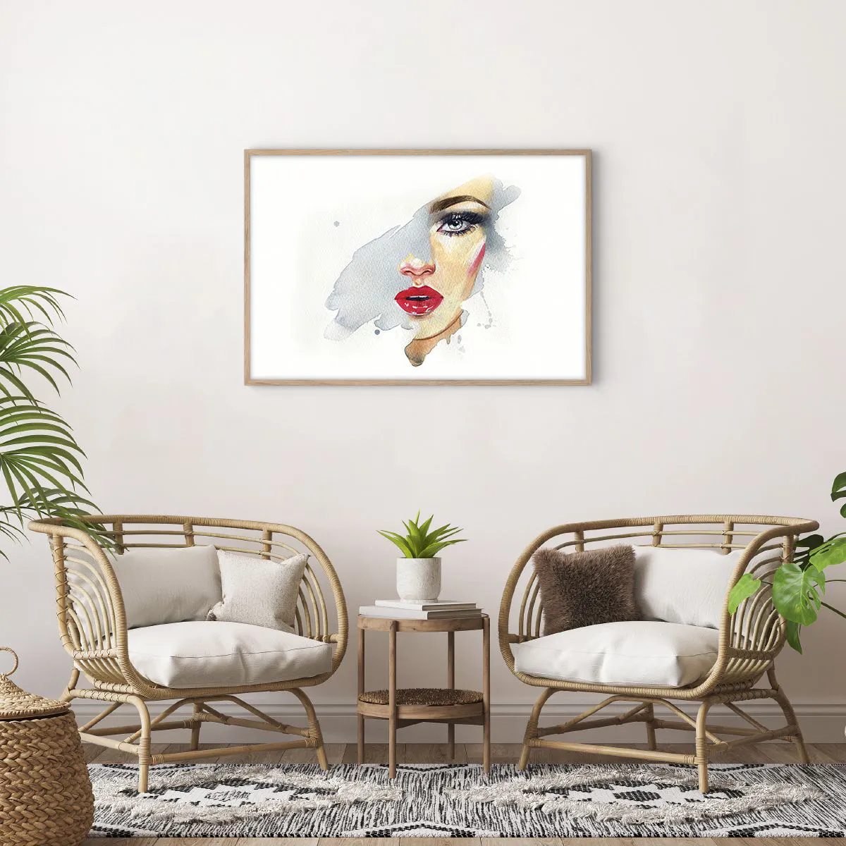 Poster in cornice rovere chiaro - Riflesso in una goccia d'acqua - 91x61 cm