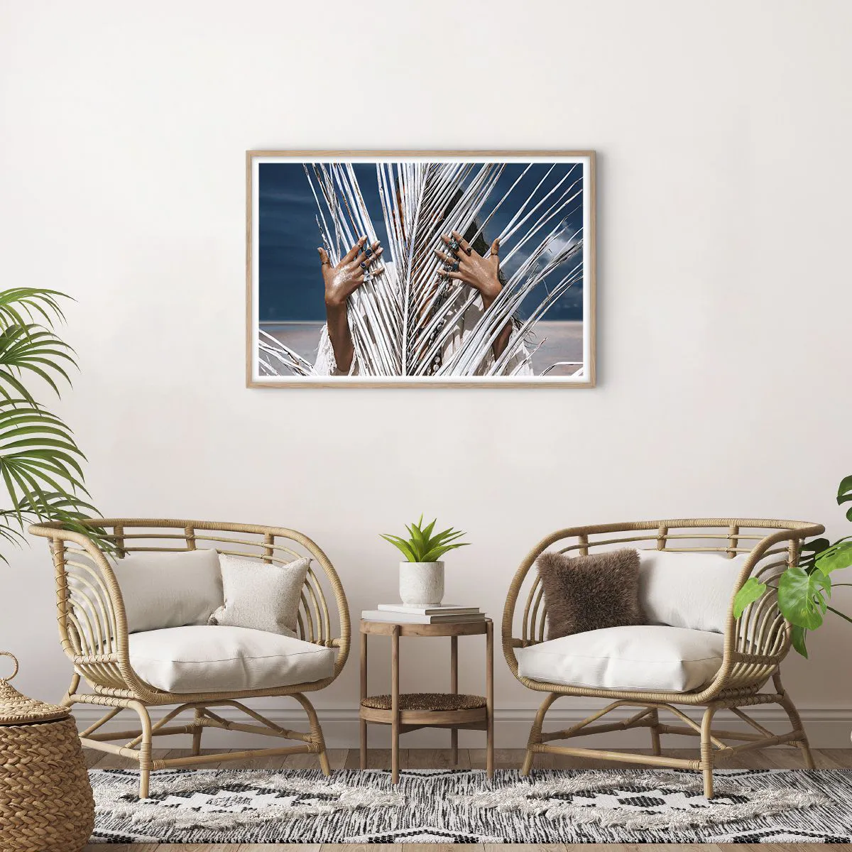 Pôster com moldura de carvalho claro - A xamã - 91x61 cm