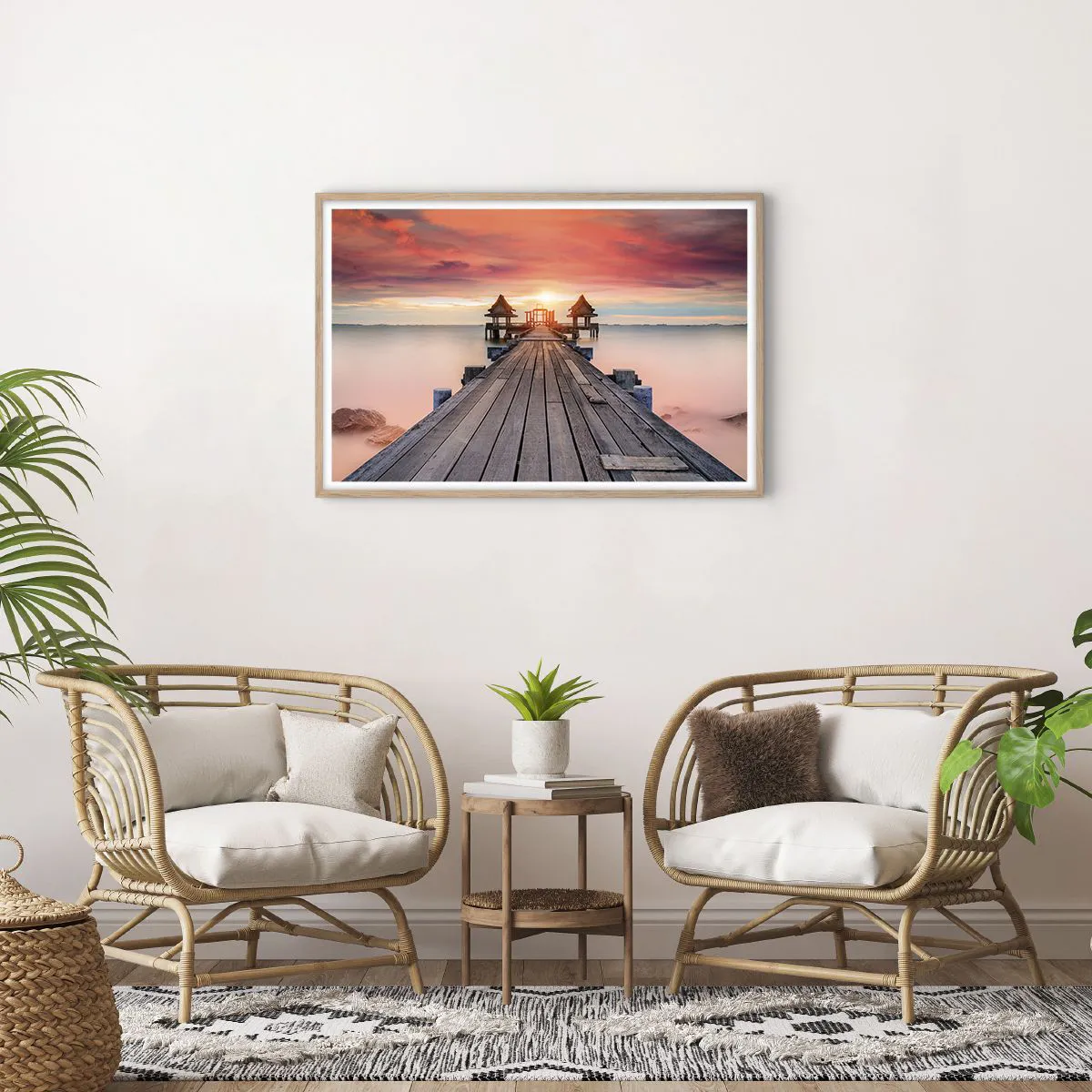 Affiche dans un chêne clair - Poster - L'Ouest à l'Est - 91x61 cm