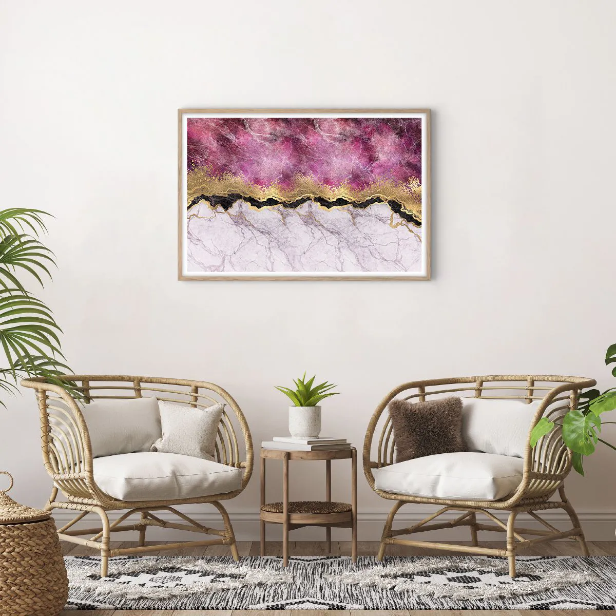 Affiche dans un chêne clair - Poster - À la frontière - 91x61 cm