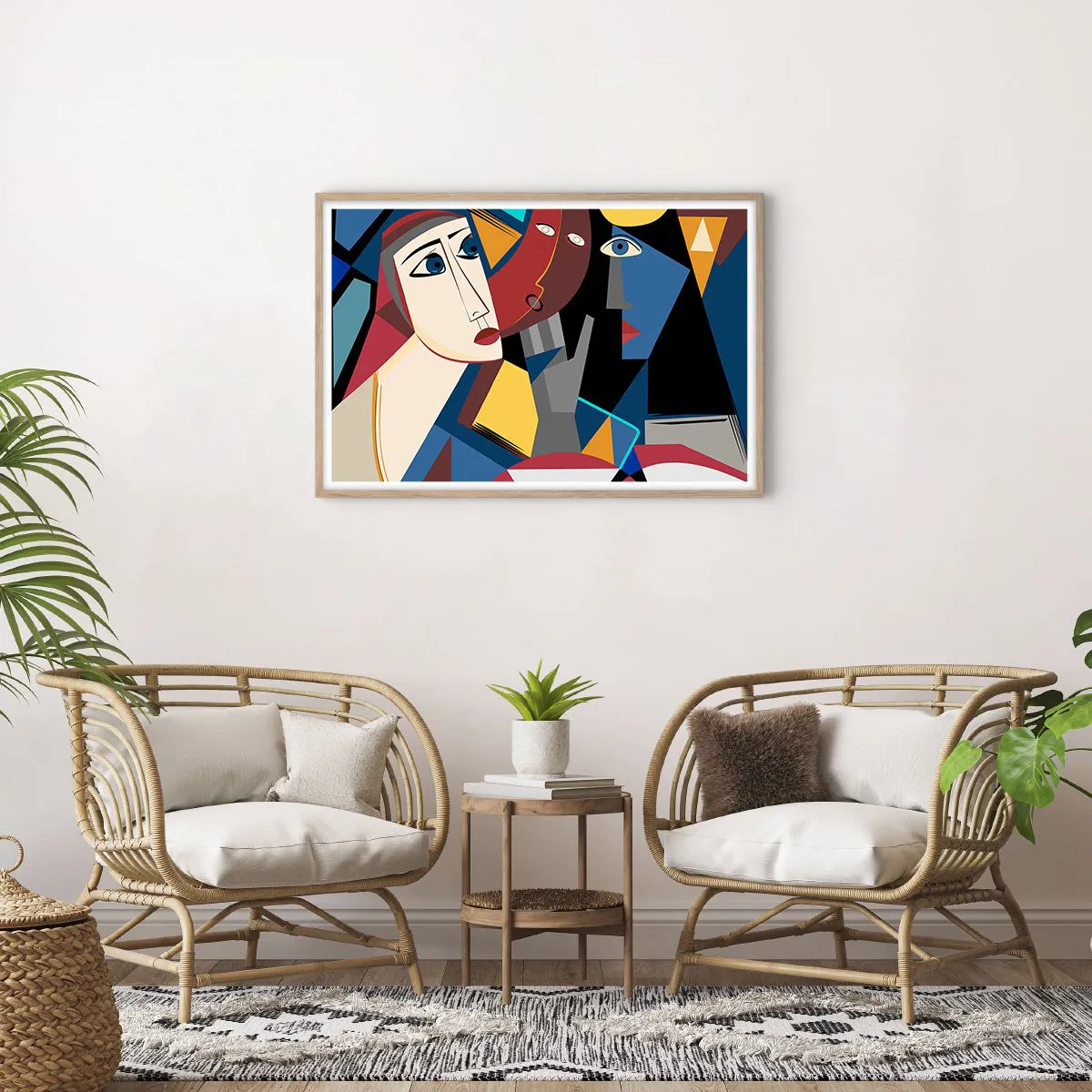 Poster in cornice rovere chiaro - Dialogo di cubisti - 91x61 cm