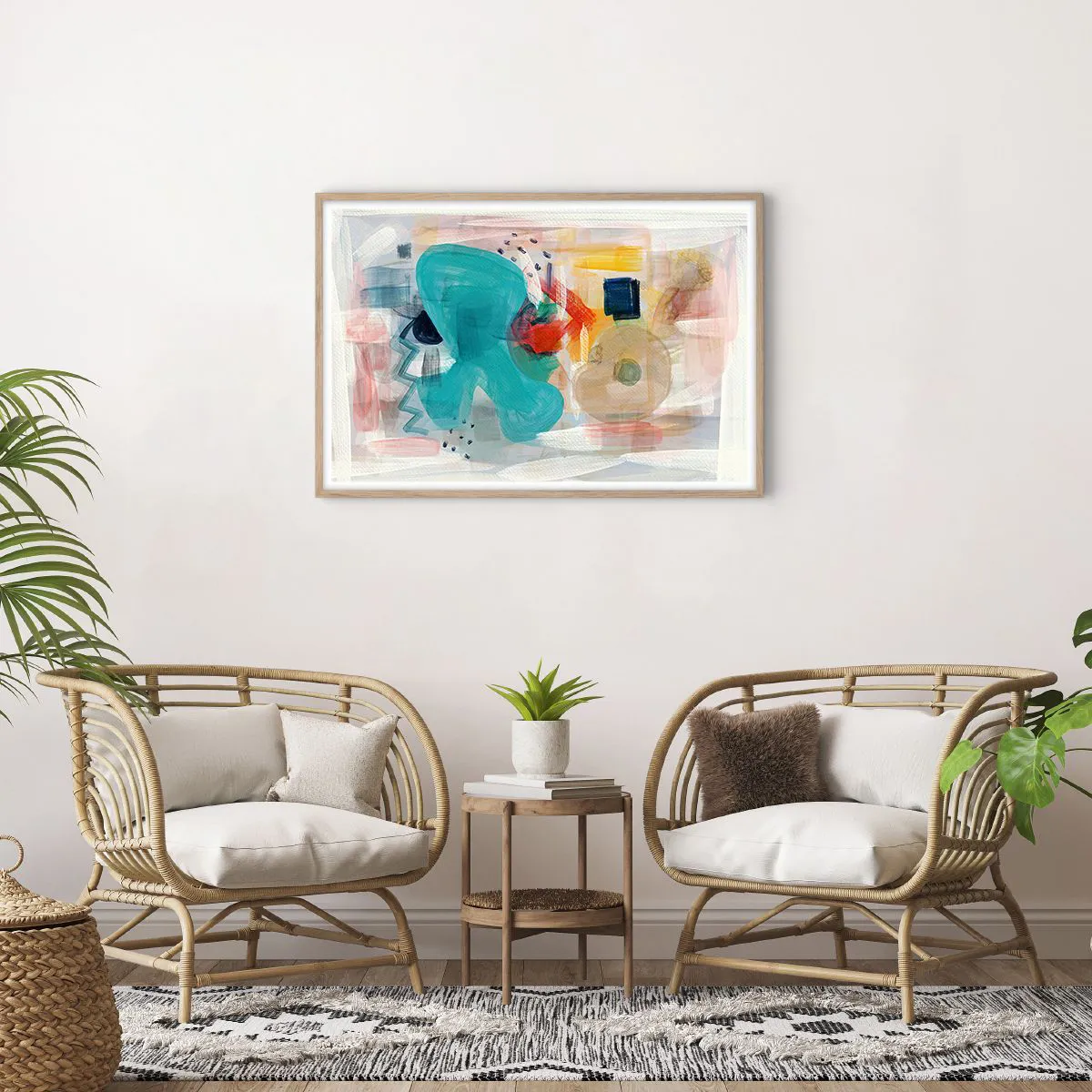 Plagát v ráme zo svetlého duba - Farebná hra - 91x61 cm