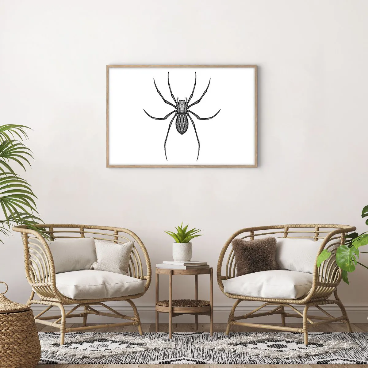 Plakat i ramme af lyst egetræ - Foruroligende præcision - 91x61 cm