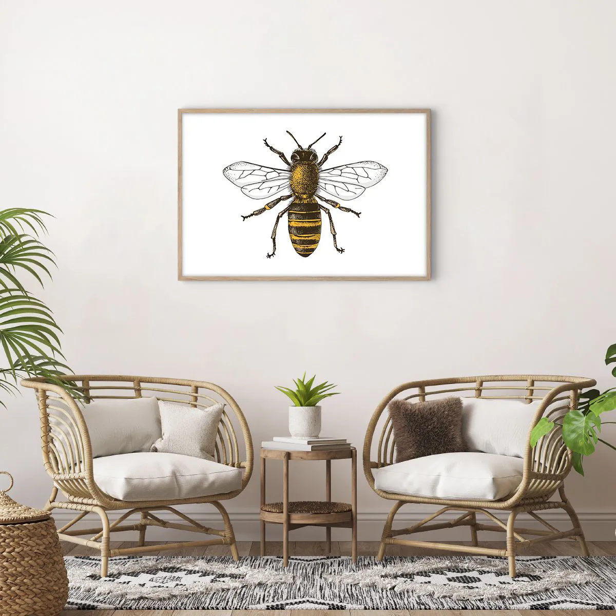 Pôster com moldura de carvalho claro - Linda e boa - 91x61 cm