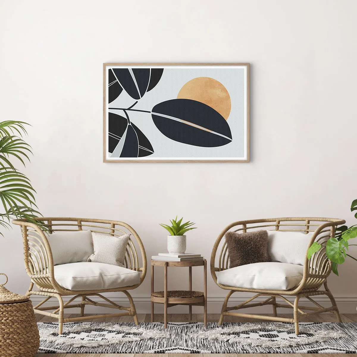 Pôster com moldura de carvalho claro - Um dia quente de verão - 91x61 cm