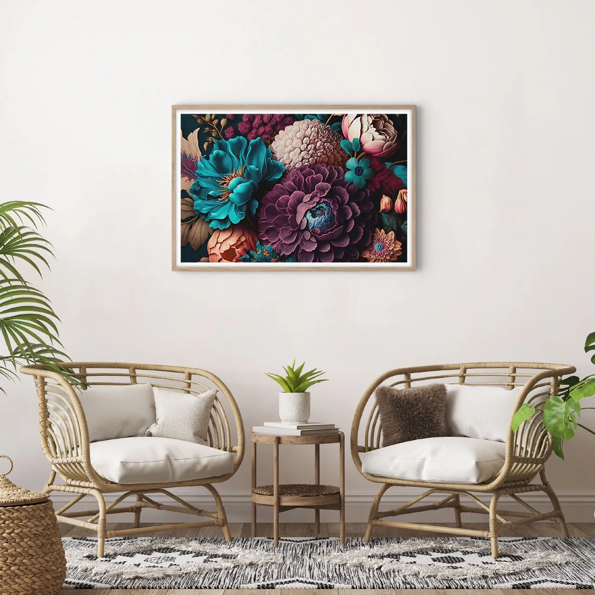 Affiche dans un chêne clair - Poster - La nature en abondance - 91x61 cm