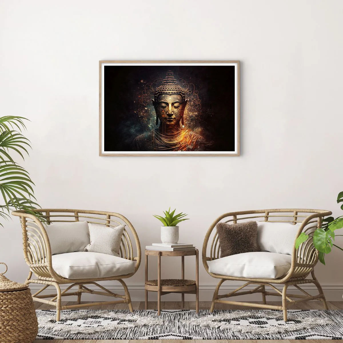 Poster in einem Rahmen aus heller Eiche - Spirituelles Gleichgewicht - 91x61 cm