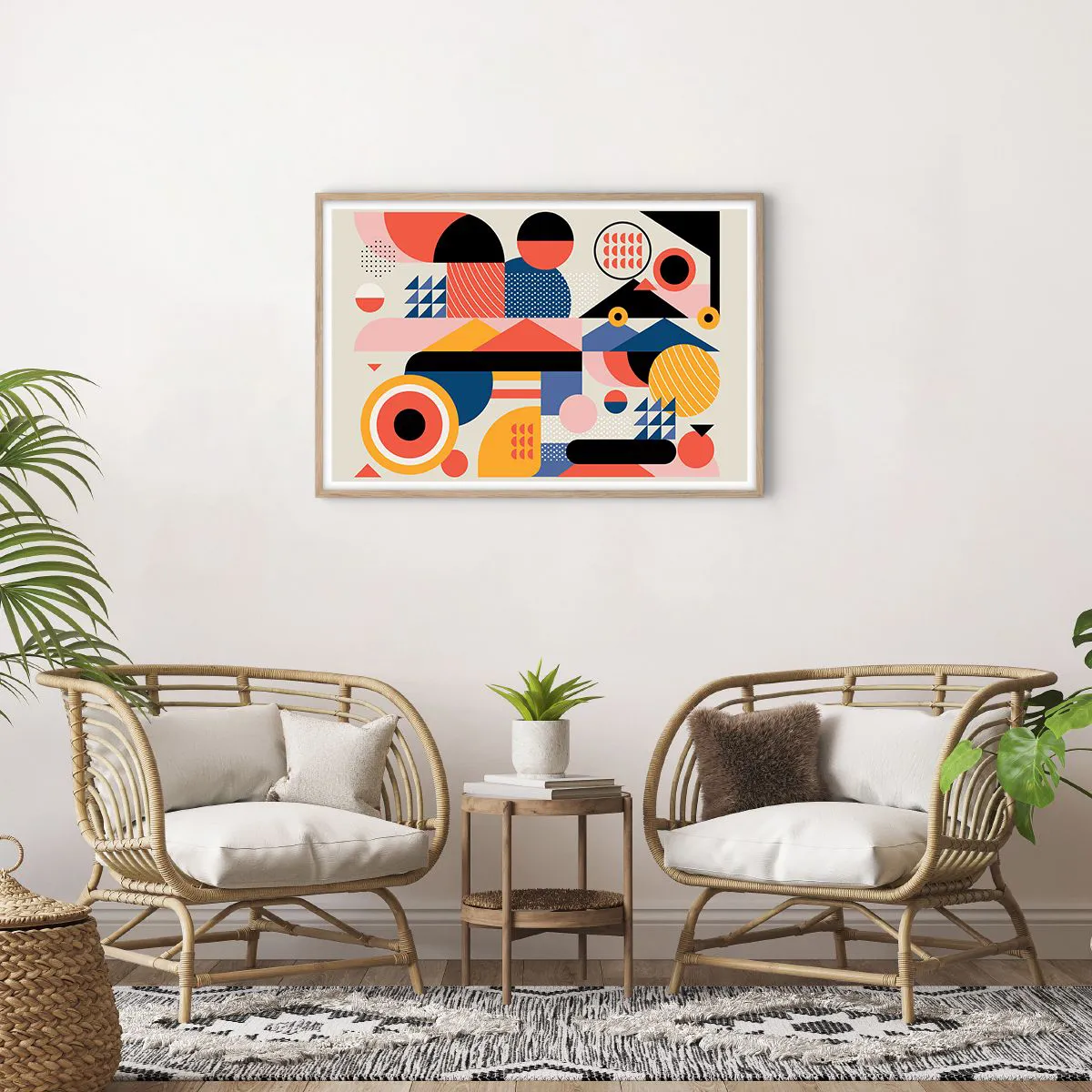 Poster în ramă de stejar deschis - Compoziție: joacă-te - 91x61 cm