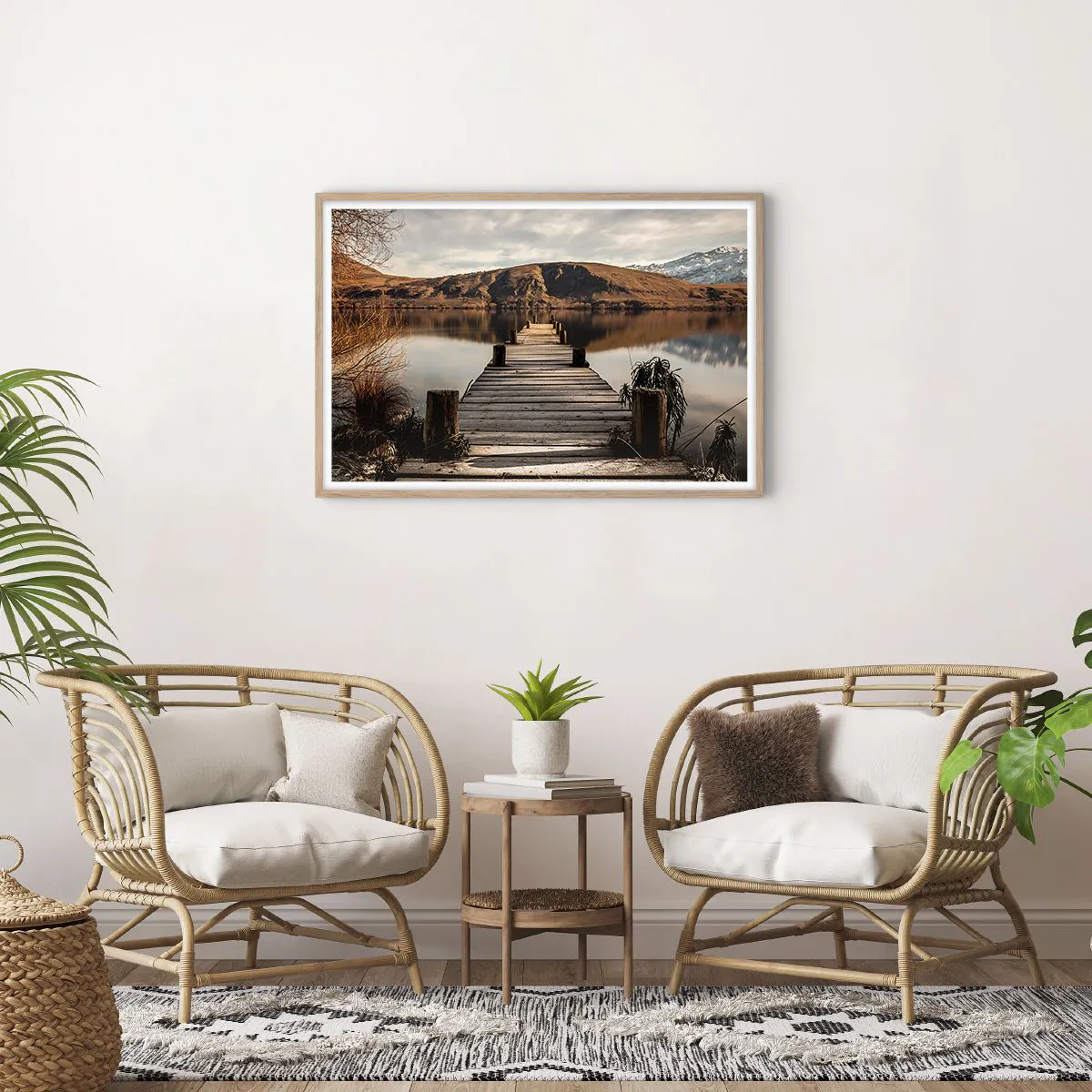 Poster în ramă de stejar deschis - Peisaj în tăcere - 91x61 cm