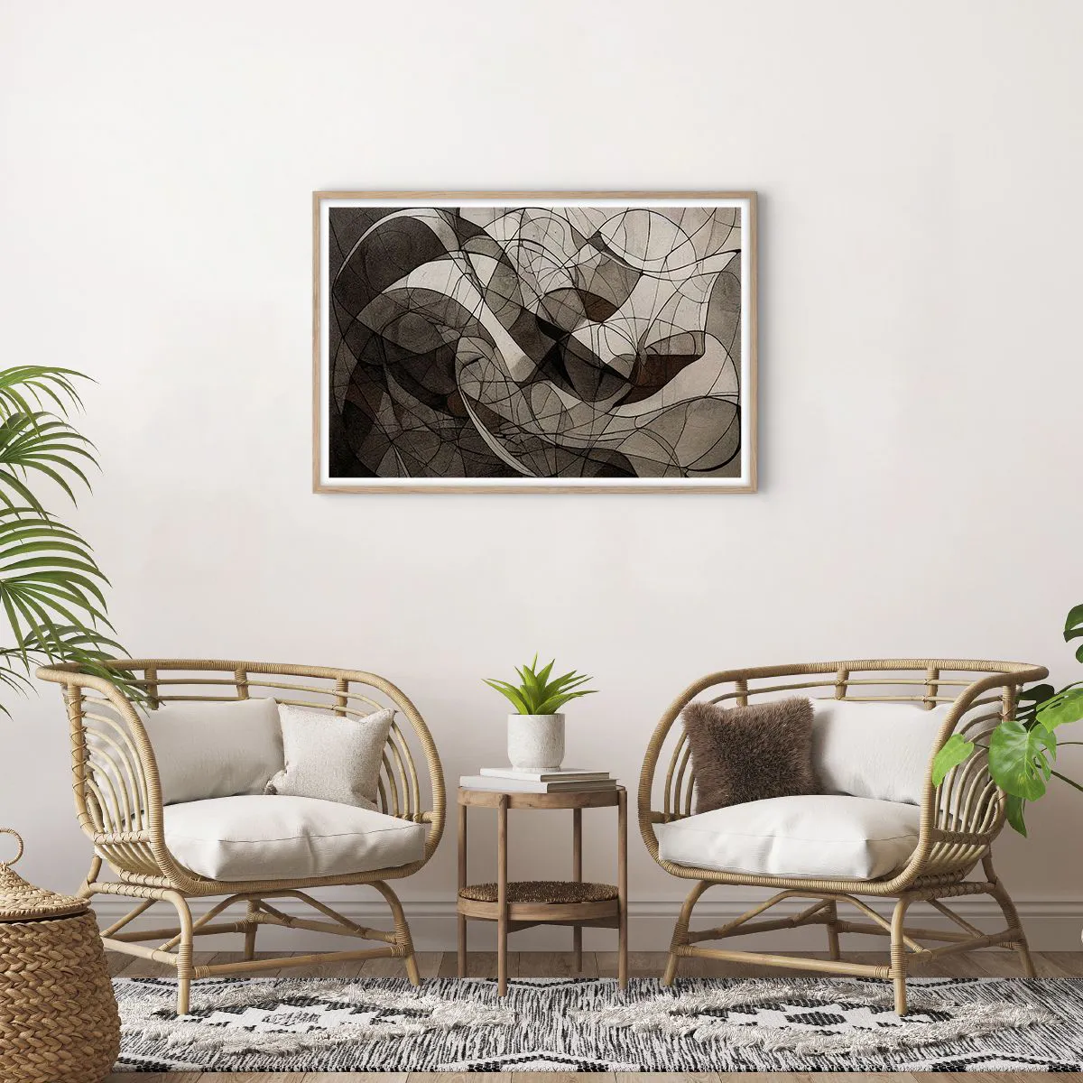 Plagát v ráme zo svetlého duba - Obeh farieb Zeme - 91x61 cm