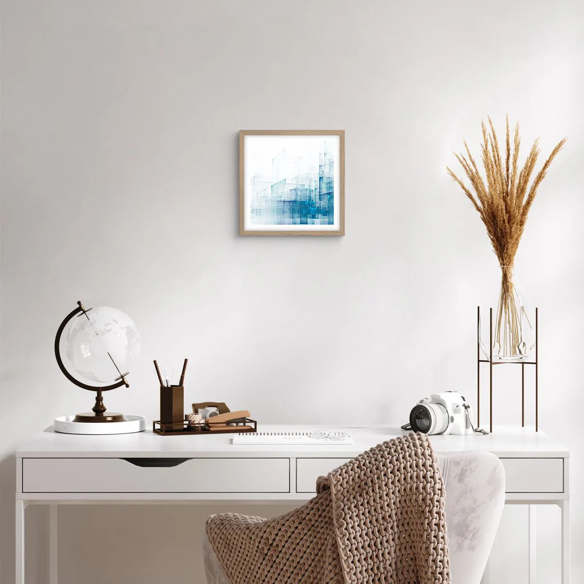 Poster in light oak frame - And There Was Space - 30x30 cm