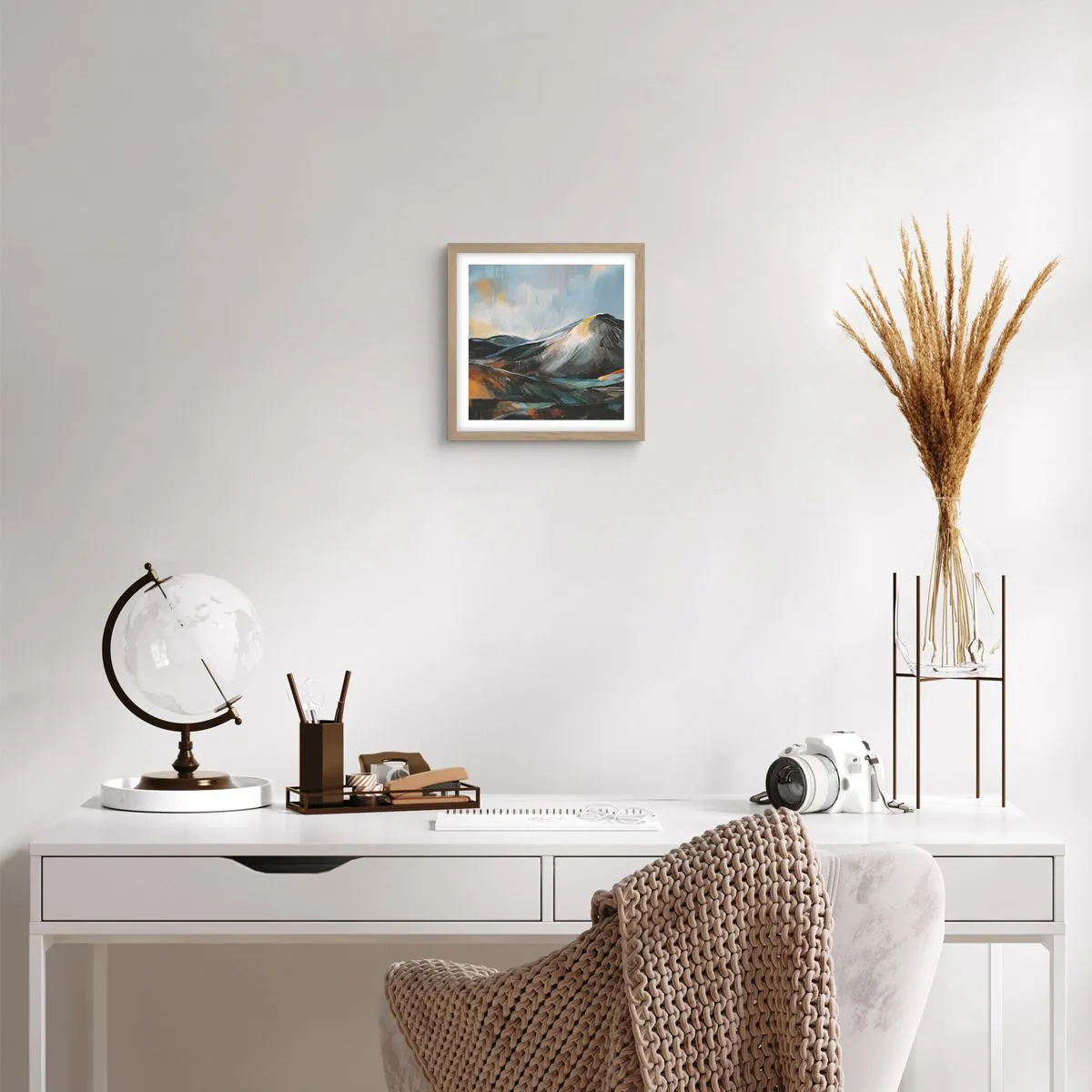 Poster in light oak frame - Raw and Beautiful - 30x30 cm