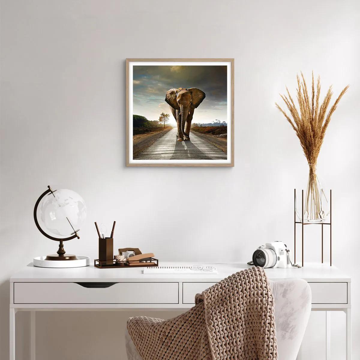 Pôster com moldura de carvalho claro - Não faz parte da composição da porcela - 40x40 cm