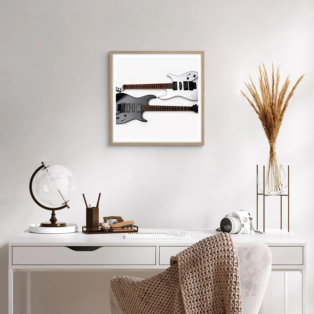 Affiche dans un chêne clair - Poster - Harmonie des formes - 40x40 cm