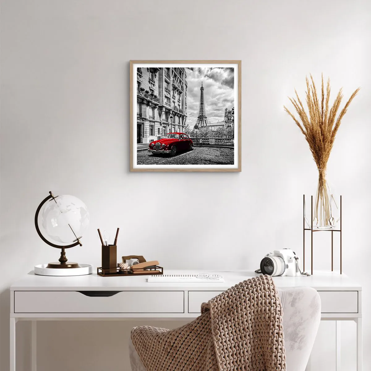 Poster in cornice rovere chiaro - Predatore in città - 40x40 cm