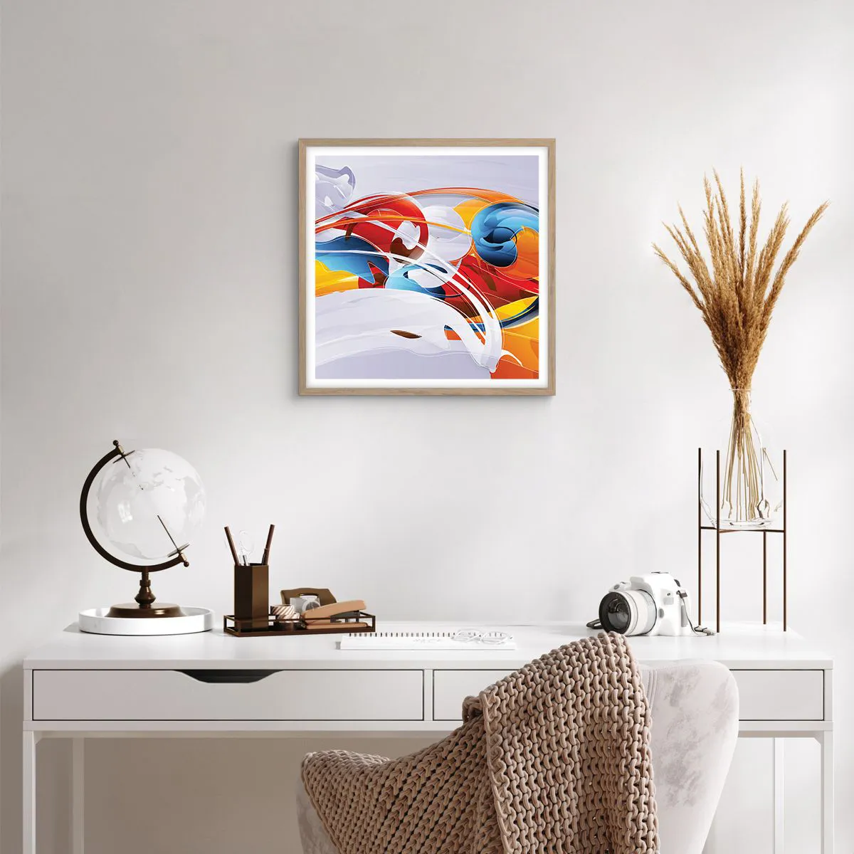 Affisch i ram av ljusek - Elementens dans - 40x40 cm