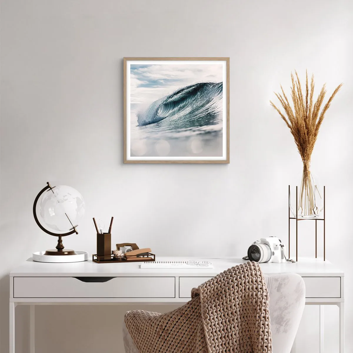 Een poster in een licht eiken lijst - Waterpiek - 40x40 cm