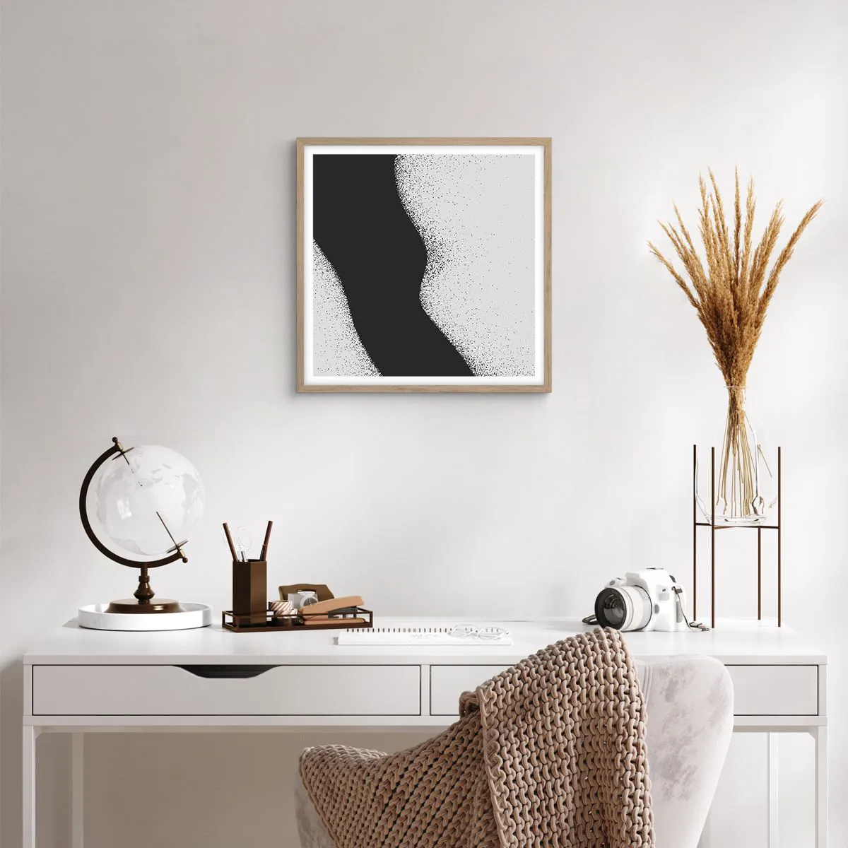 Affiche dans un chêne clair - Poster - Équilibre fluide - 40x40 cm